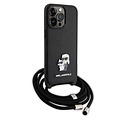 Karl Lagerfeld Karl Lagerfeld iPhone 15 Pro Max TPU Hardcase-Rückseite - Saffiano - K&C Metal Pin - Crossbody - Schwarz