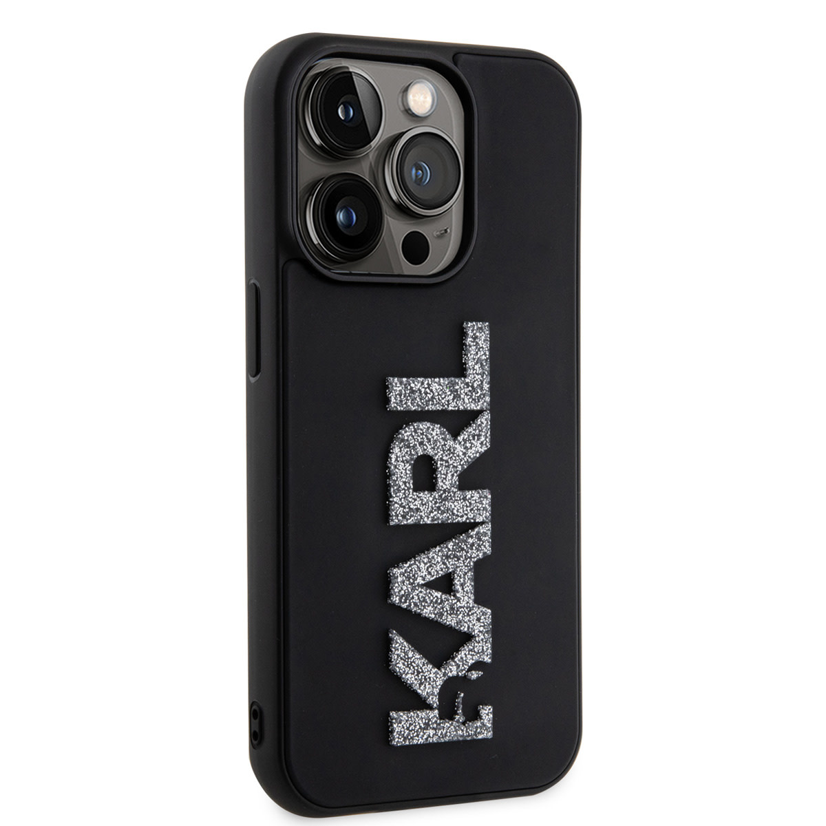 Karl Lagerfeld Karl Lagerfeld iPhone 15 Pro Max Hardcase hoesje - 3D Glitter Logo - Zwart, foto 5 van 6