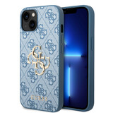 Guess Guess iPhone 15 Plus TPU Hardcase - 4G - Big Metal Logo - Blue Guess Guess iPhone 15 Plus TPU Hardcase - 4G - Big Metal Logo - Blue