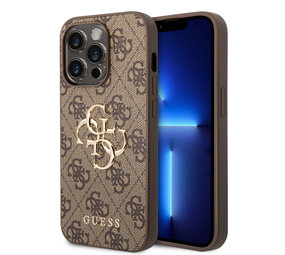 Guess Guess iPhone 15 Pro Hardcase hoesje - 4G - Big Metal Logo - Bruin Guess Guess iPhone 15 Pro Hardcase hoesje - 4G - Big Metal Logo - Bruin