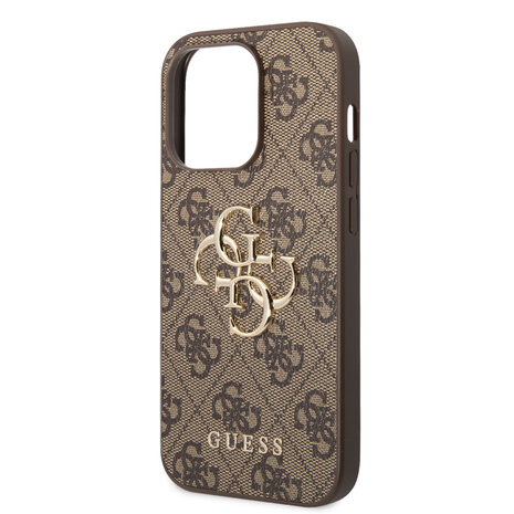 Guess Guess iPhone 15 Pro TPU Hardcase - 4G - Big Metal Logo - Brown
