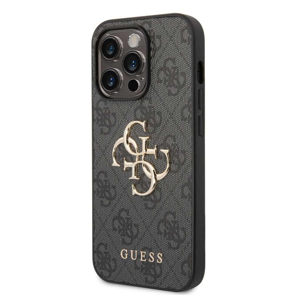 Guess Guess iPhone 15 Pro TPU Hardcase-Rückseite - 4G - Big Metal Logo - Grau Guess Guess iPhone 15 Pro TPU Hardcase-Rückseite - 4G - Big Metal Logo - Grau