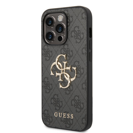Guess Guess iPhone 15 Pro TPU Hardcase-Rückseite - 4G - Big Metal Logo - Grau Guess Guess iPhone 15 Pro TPU Hardcase-Rückseite - 4G - Big Metal Logo - Grau
