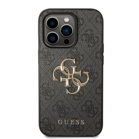 Guess Guess iPhone 15 Pro Hardcase hoesje - 4G - Big Metal Logo - Grijs Guess Guess iPhone 15 Pro Hardcase hoesje - 4G - Big Metal Logo - Grijs