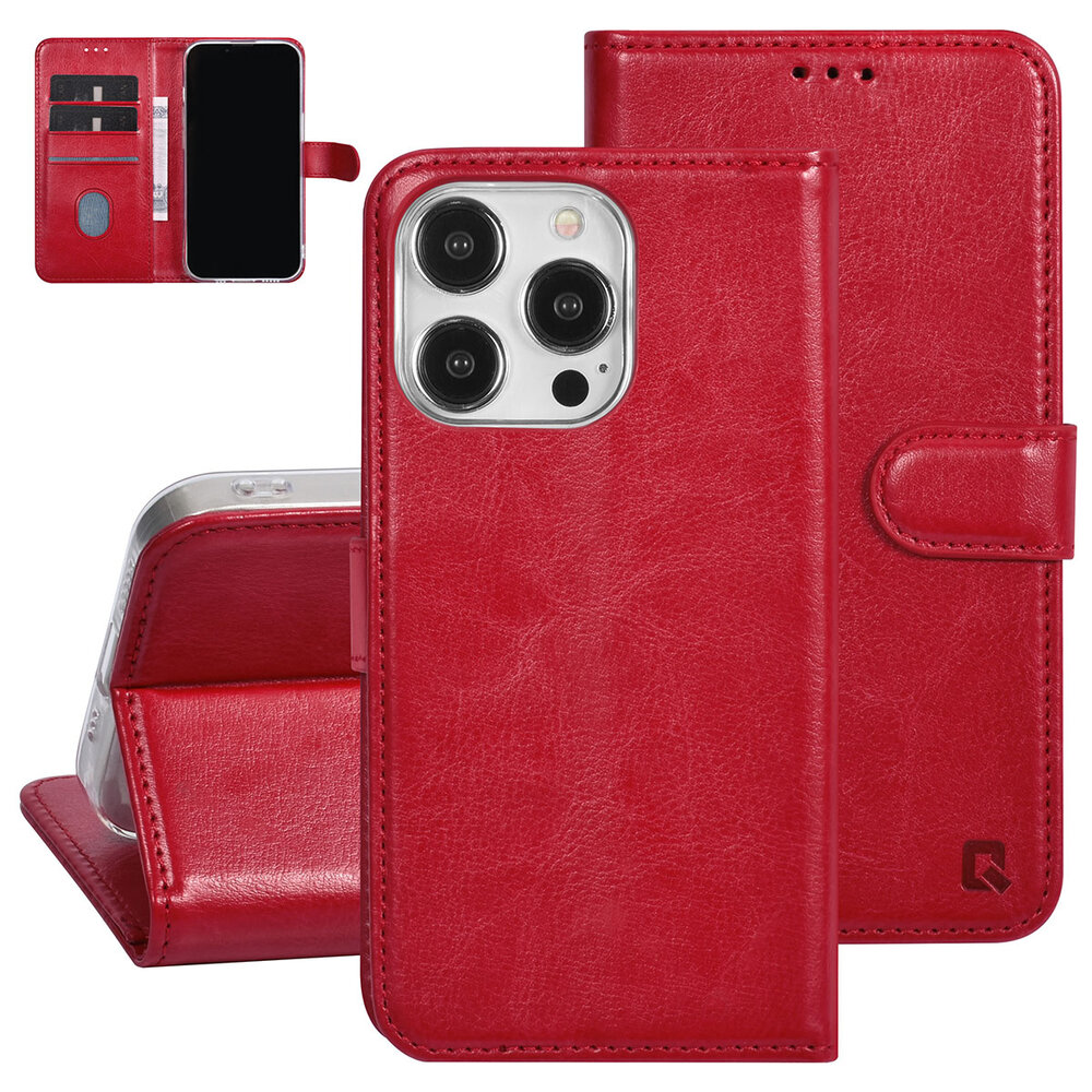 UNIQ Accessory UNIQ Accessory iPhone 15 Pro Book Case hoesje - Pasjeshouder voor 3 pasjes - Magneetsluiting - Hanger - Rood UNIQ Accessory UNIQ Accessory iPhone 15 Pro Book Case hoesje - Pasjeshouder voor 3 pasjes - Magneetsluiting - Hanger - Rood