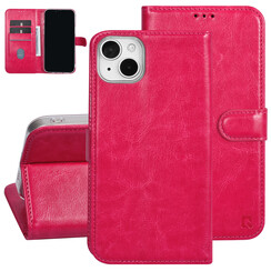 UNIQ Accessory etui pour Samsung iPhone 15 & 14 Plus - Porte-cartes pour 3 cartes - Fermeture magnetique -Rose vif