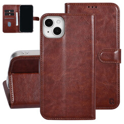 UNIQ Accessory iPhone 15 & 14 Plus Book Case hoesje - Pasjeshouder voor 3 pasjes - Magneetsluiting - Hanger - Bruin