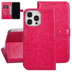 UNIQ Accessory iPhone 15 Pro Max Book type case - Card holder for 3 cards - Magnetic closure - Hot Pink