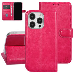 UNIQ Accessory Étui pour Samsung iPhone 15 Pro - Porte-cartes pour 3 cartes - Fermeture magnétique -Rose vif