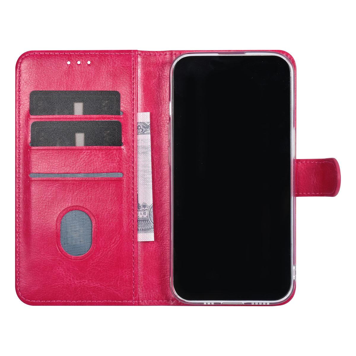 UNIQ Accessory UNIQ Accessory iPhone 15 Pro Book Case hoesje - Pasjeshouder voor 3 pasjes - Magneetsluiting - Hanger - Felroze, foto 4 van 5