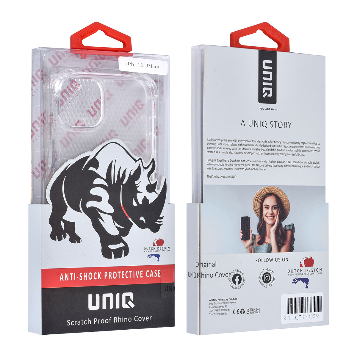 UNIQ Accessory UNIQ Accessory iPhone 15 & 14 Plus TPU Backcover hoesje - Transparant - Antishock, foto 4 van 4