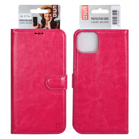 UNIQ Accessory UNIQ Accessory etui pour Samsung iPhone 15 & 14 Plus - Porte-cartes pour 3 cartes - Fermeture magnetique -Rose vif UNIQ Accessory UNIQ Accessory etui pour Samsung iPhone 15 & 14 Plus - Porte-cartes pour 3 cartes - Fermeture magnetique -Rose vif