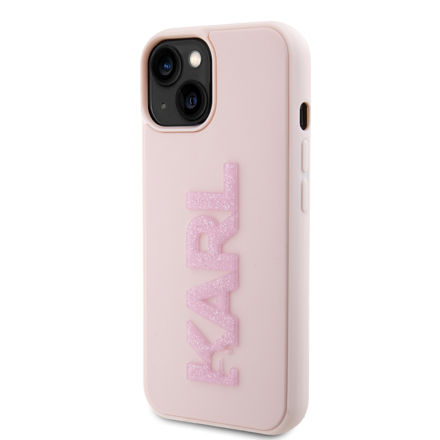 Karl Lagerfeld Karl Lagerfeld iPhone 15 Hardcase hoesje - 3D Glitter Logo - Roze, foto 2 van 6