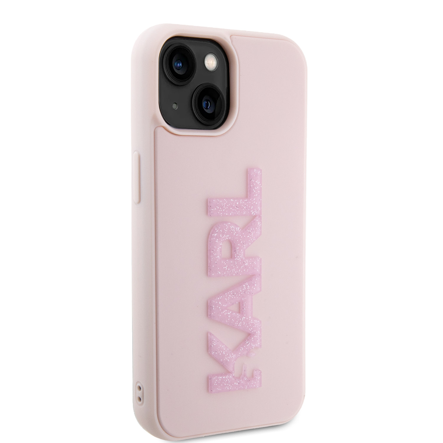 Karl Lagerfeld Karl Lagerfeld iPhone 15 Hardcase hoesje - 3D Glitter Logo - Roze, foto 4 van 6
