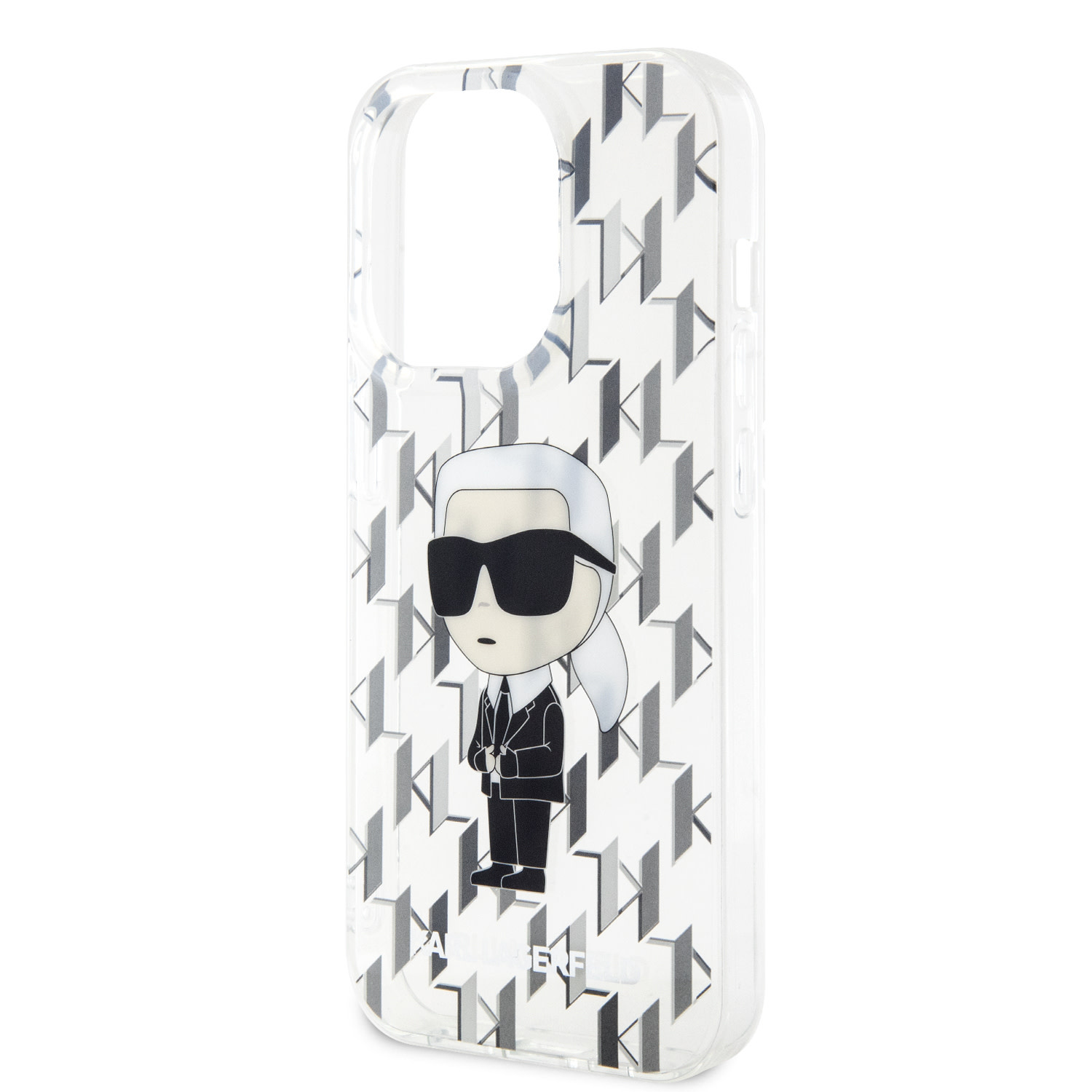 Karl Lagerfeld Karl Lagerfeld iPhone 15 Pro Hardcase hoesje - Ikonik Monogram - Transparant, foto 5 van 6
