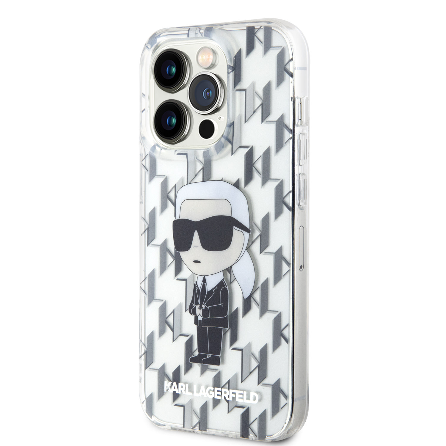 Karl Lagerfeld Karl Lagerfeld iPhone 15 Pro Hardcase hoesje - Ikonik Monogram - Transparant, foto 2 van 6