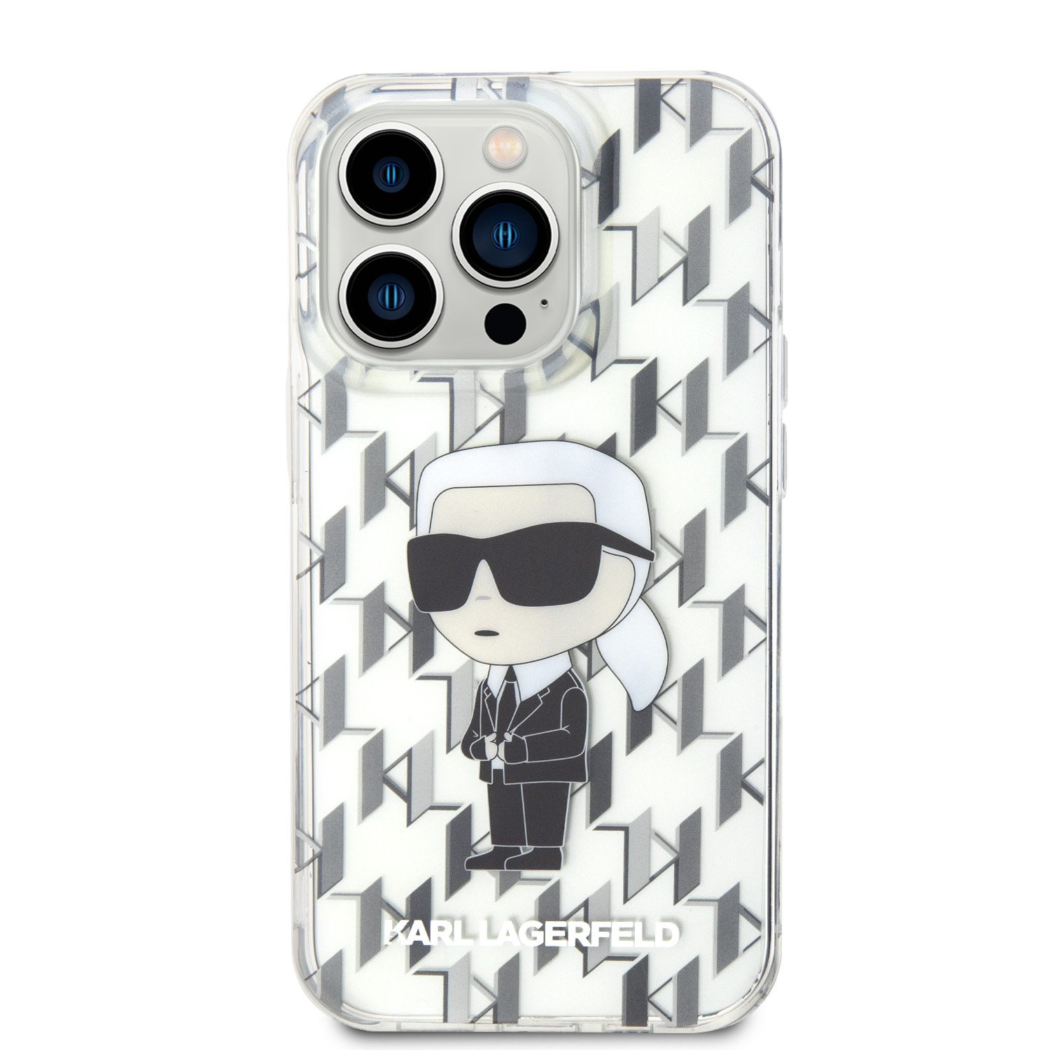 Karl Lagerfeld Karl Lagerfeld iPhone 15 Pro Hardcase hoesje - Ikonik Monogram - Transparant, foto 3 van 6