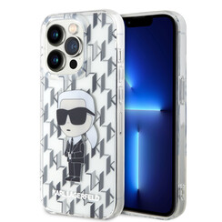 Karl Lagerfeld iPhone 15 Pro Hardcase hoesje - Ikonik Monogram - Transparant