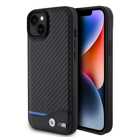 BMW BMW iPhone 15 & 14 Plus Hardcase-Ruckseite - Carbon - Schwarz BMW BMW iPhone 15 & 14 Plus Hardcase-Ruckseite - Carbon - Schwarz