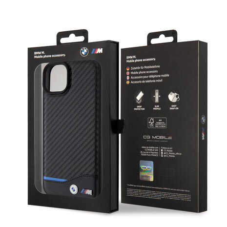 BMW BMW iPhone 15 & 14 Plus Hardcase-Ruckseite - Carbon - Schwarz BMW BMW iPhone 15 & 14 Plus Hardcase-Ruckseite - Carbon - Schwarz