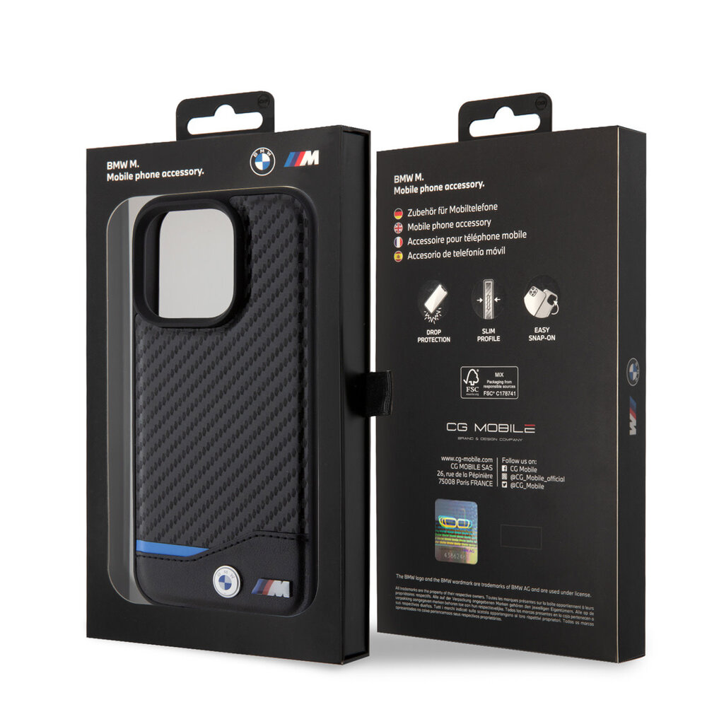 BMW BMW Étui pour Samsung iPhone 15 Pro - Carbon - Noir BMW BMW Étui pour Samsung iPhone 15 Pro - Carbon - Noir