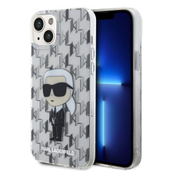 Karl Lagerfeld Coque arriere en TPU iPhone 15 & 14 Plus - Ikonik Monogram - Transparent