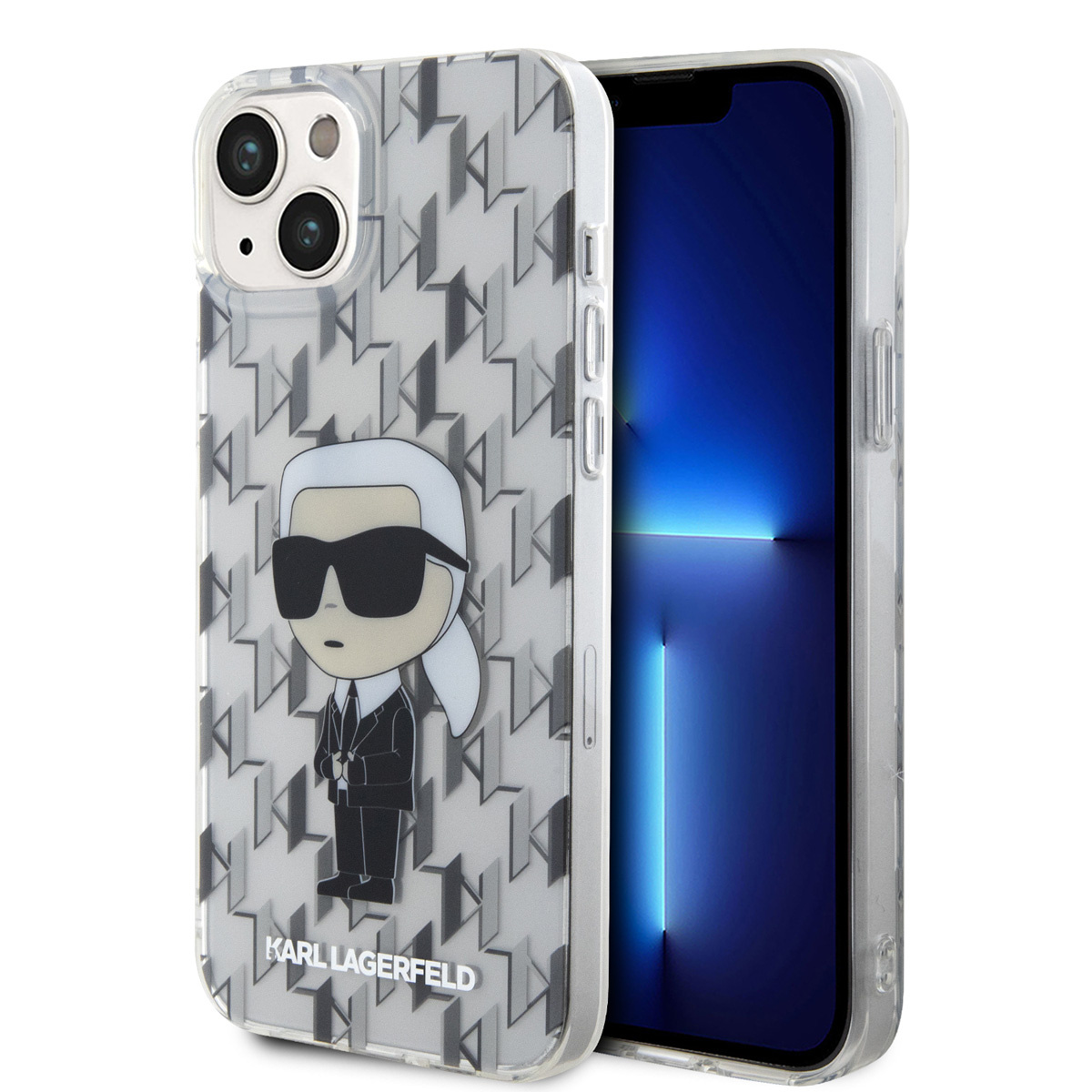 Karl Lagerfeld Karl Lagerfeld iPhone 15 & 14 Plus Hardcase hoesje - Ikonik Monogram - Transparant