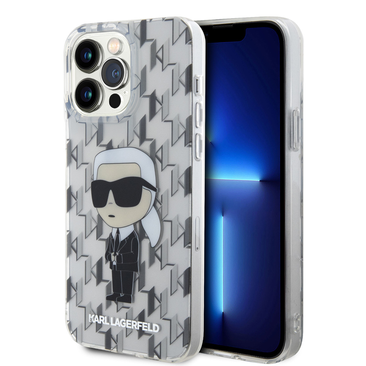 Karl Lagerfeld Karl Lagerfeld iPhone 15 Pro Max Hardcase hoesje - Ikonik Monogram - Transparant