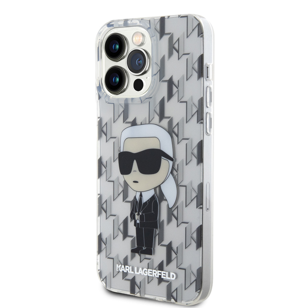 Karl Lagerfeld Karl Lagerfeld iPhone 15 Pro Max Hardcase hoesje - Ikonik Monogram - Transparant, foto 2 van 6
