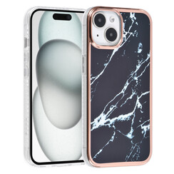 UNIQ Accessory iPhone 15 Silikonhülle - Marble Black