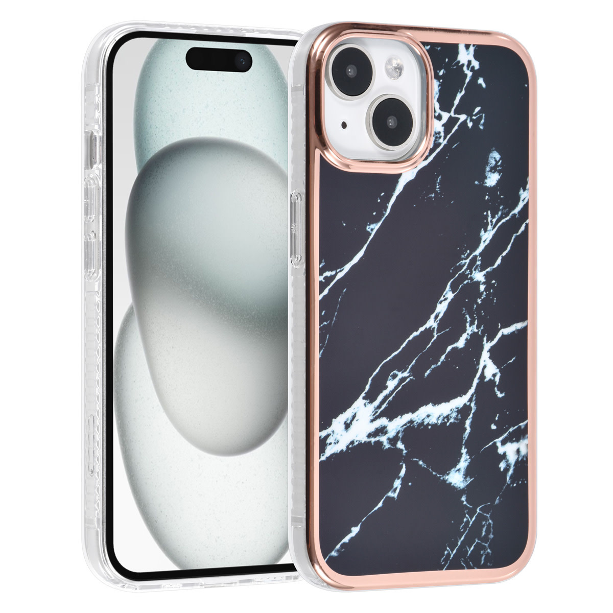 UNIQ Accessory UNIQ Accessory iPhone 15 TPU Back Cover hoesje - Marble Black