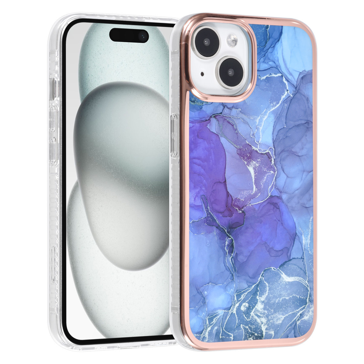 UNIQ Accessory UNIQ Accessory iPhone 15 TPU Back Cover hoesje - Marble Purple