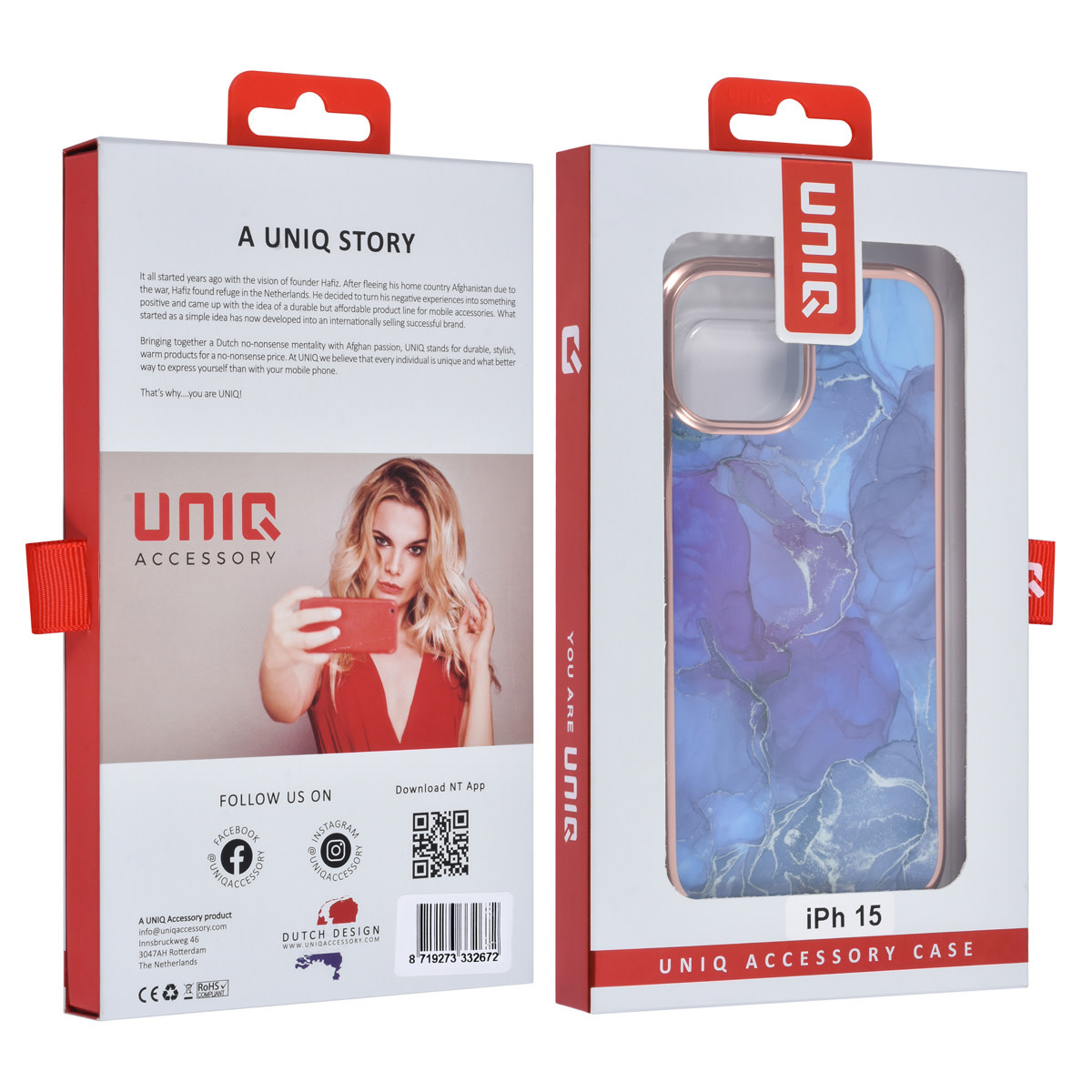 UNIQ Accessory UNIQ Accessory iPhone 15 TPU Back Cover hoesje - Marble Purple, foto 4 van 4