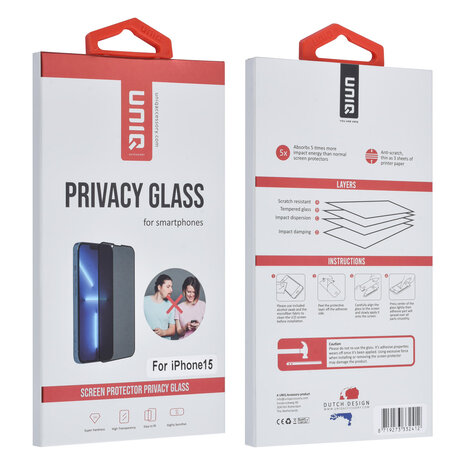 TUNIQ box of 10 - TUNIQ iPhone 15 Display Schutzglas - Privacy Glass - Schwarz TUNIQ box of 10 - TUNIQ iPhone 15 Display Schutzglas - Privacy Glass - Schwarz