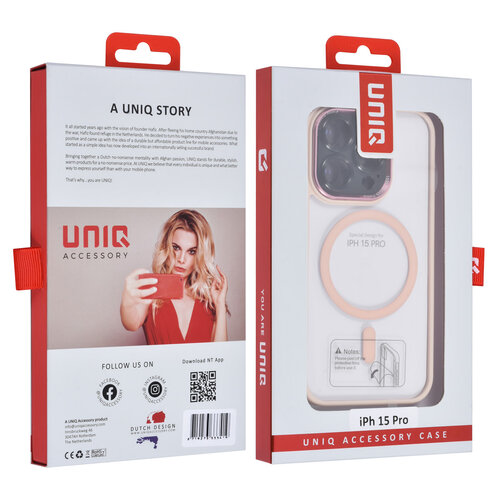 UNIQ Accessory UNIQ Accessory iPhone 15 Pro TPU Back Cover hoesje - Magsafe Compatible - Doorzichtig - Roze