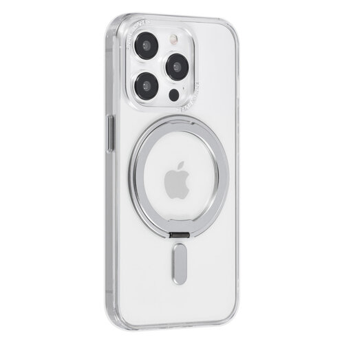 UNIQ Accessory UNIQ Accessory iPhone 14 Pro TPU Back Cover hoesje - Magsafe Compatible 360 Graden Draaibare Standaard - Transparant - Zilver