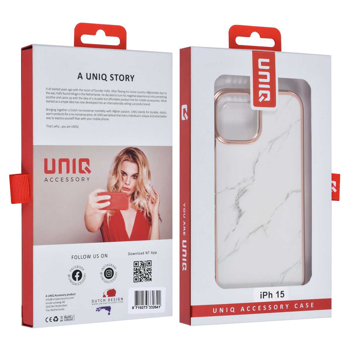 UNIQ Accessory UNIQ Accessory iPhone 15 TPU Back Cover hoesje - Marble, foto 4 van 4