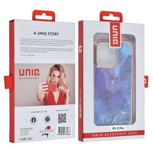 UNIQ Accessory UNIQ Accessory iPhone 15 Pro TPU Back Cover hoesje - Marble Purple