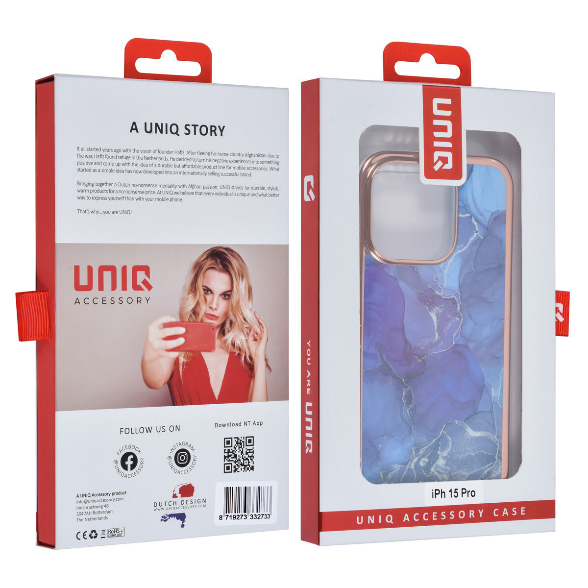 UNIQ Accessory UNIQ Accessory iPhone 15 Pro TPU Back Cover hoesje - Marble Purple, foto 4 van 4