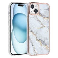 UNIQ Accessory iPhone 15 & 14 Plus TPU Back Cover hoesje - Marble White