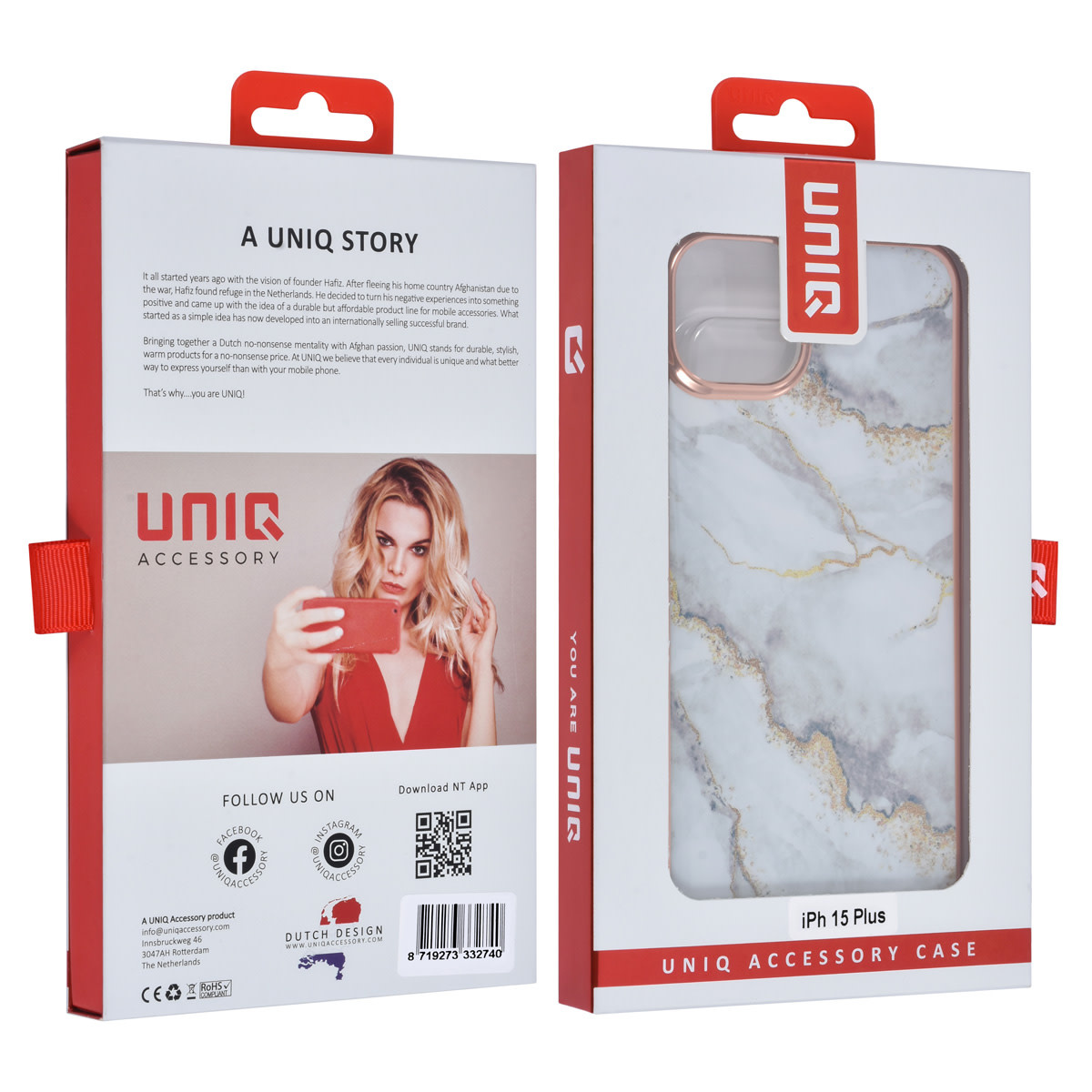 UNIQ Accessory UNIQ Accessory iPhone 15 & 14 Plus TPU Back Cover hoesje - Marble White, foto 4 van 4