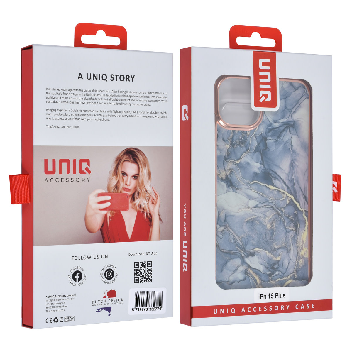 UNIQ Accessory UNIQ Accessory iPhone 15 & 14 Plus TPU Back Cover hoesje - Marble Grey, foto 4 van 4