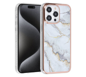 UNIQ Accessory UNIQ Accessory iPhone 15 Pro Max TPU Back Cover hoesje - Marble White UNIQ Accessory UNIQ Accessory iPhone 15 Pro Max TPU Back Cover hoesje - Marble White