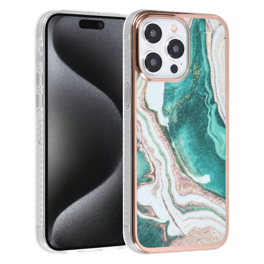 UNIQ Accessory UNIQ Accessory iPhone 15 Pro Max Silikonhülle - Marble Green UNIQ Accessory UNIQ Accessory iPhone 15 Pro Max Silikonhülle - Marble Green