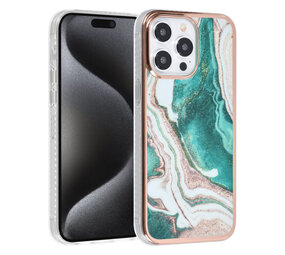 UNIQ Accessory UNIQ Accessory iPhone 15 Pro Max TPU Back Cover hoesje - Marble Green UNIQ Accessory UNIQ Accessory iPhone 15 Pro Max TPU Back Cover hoesje - Marble Green