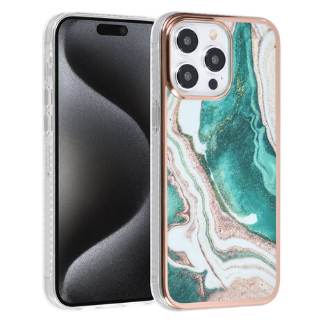 UNIQ Accessory UNIQ Accessory iPhone 15 Pro Max Silikonhülle - Marble Green UNIQ Accessory UNIQ Accessory iPhone 15 Pro Max Silikonhülle - Marble Green