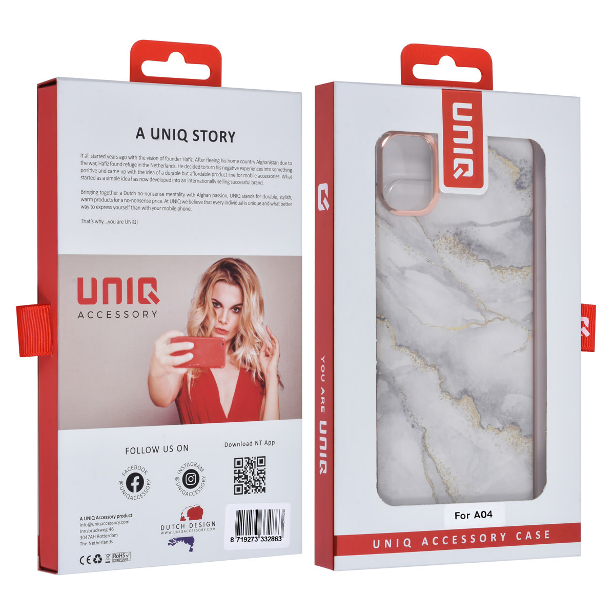 UNIQ Accessory UNIQ Accessory Samsung Galaxy A04 TPU Back Cover hoesje - Marble White, foto 4 van 4