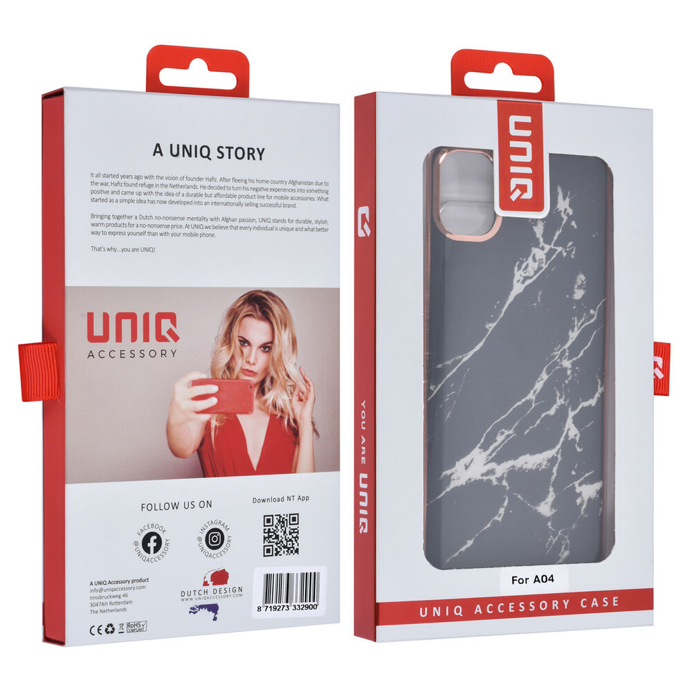 UNIQ Accessory UNIQ Accessory Coque arrière en Samsung Galaxy A04 - Marble Black UNIQ Accessory UNIQ Accessory Coque arrière en Samsung Galaxy A04 - Marble Black
