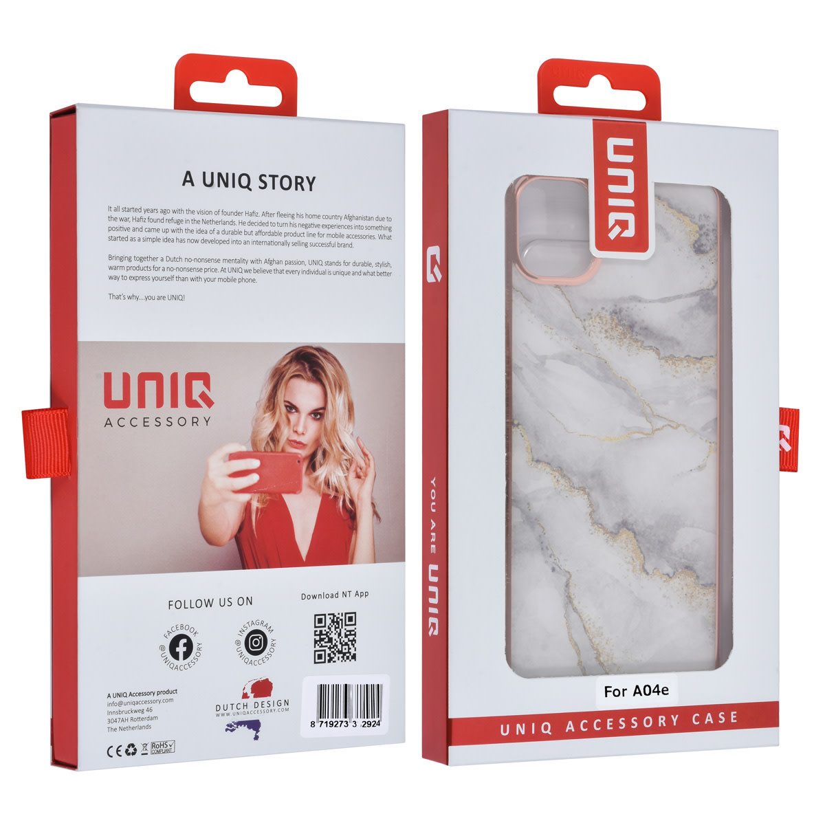 UNIQ Accessory UNIQ Accessory Samsung Galaxy A04e TPU Back Cover hoesje - Marble White, foto 4 van 4