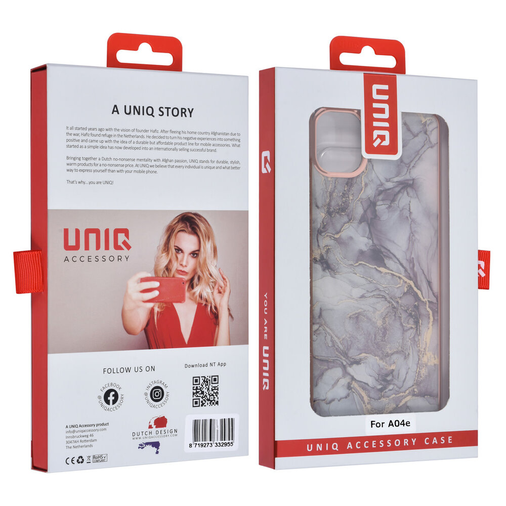 UNIQ Accessory UNIQ Accessory Samsung Galaxy A04e TPU Back Cover hoesje - Marble Grey UNIQ Accessory UNIQ Accessory Samsung Galaxy A04e TPU Back Cover hoesje - Marble Grey